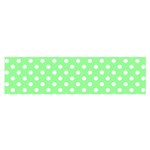 Polka Dots - White on Light Green Satin Scarf (Oblong)