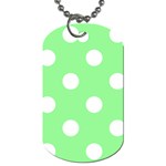Polka Dots - White on Light Green Dog Tag (Two Sides)