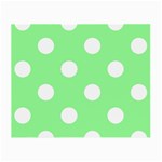 Polka Dots - White on Light Green Small Glasses Cloth (2 Sides)