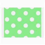 Polka Dots - White on Light Green Large Glasses Cloth (2 Sides)