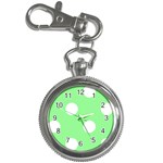 Polka Dots - White on Light Green Key Chain Watch