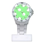 Polka Dots - White on Light Green Nurses Watch