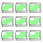 Polka Dots - White on Light Green 9mm Italian Charm (9 pack)