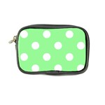 Polka Dots - White on Light Green Coin Purse