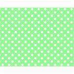 Polka Dots - White on Light Green Collage 11  x 14 