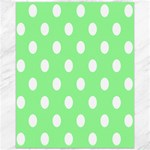Polka Dots - White on Light Green Canvas 16  x 20 