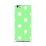 Polka Dots - White on Light Green Apple iPhone 6/6S Silicone Case (Transparent)