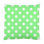 Polka Dots - White on Light Green Standard Cushion Case (One Side)