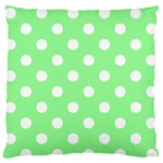 Polka Dots - White on Light Green Standard Flano Cushion Case (One Side)