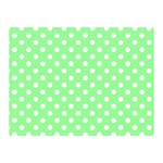 Polka Dots - White on Light Green Double Sided Flano Blanket (Mini)