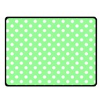Polka Dots - White on Light Green Fleece Blanket (Small) (One Side)