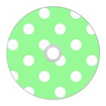 Polka Dots - White on Light Green CD Wall Clock