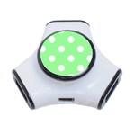 Polka Dots - White on Light Green Portable USB Hub (One Side)