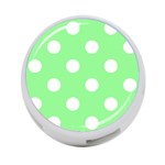 Polka Dots - White on Light Green 4-Port USB Hub (One Side)