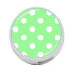 Polka Dots - White on Light Green 4-Port USB Hub (Two Sides)