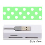 Polka Dots - White on Light Green Memory Card Reader (Stick)