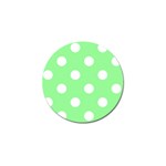 Polka Dots - White on Light Green Golf Ball Marker