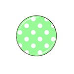Polka Dots - White on Light Green Hat Clip Ball Marker