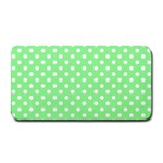 Polka Dots - White on Light Green Medium Bar Mat