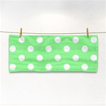 Polka Dots - White on Light Green Hand Towel
