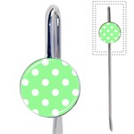 Polka Dots - White on Light Green Book Mark
