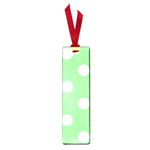 Polka Dots - White on Light Green Small Book Mark