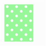 Polka Dots - White on Light Green Small Garden Flag (Two Sides)