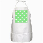 Polka Dots - White on Light Green BBQ Apron