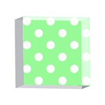 Polka Dots - White on Light Green 4 x 4  Acrylic Photo Block