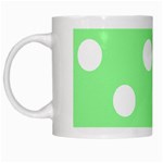 Polka Dots - White on Light Green White Mug