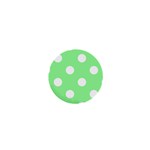 Polka Dots - White on Light Green 1  Mini Magnet