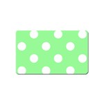 Polka Dots - White on Light Green Magnet (Name Card)