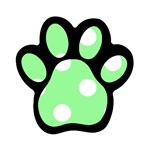 Polka Dots - White on Light Green Magnet (Paw Print)