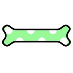 Polka Dots - White on Light Green Magnet (Dog Bone)