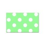 Polka Dots - White on Light Green Sticker (Rectangular)