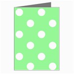 Polka Dots - White on Light Green Greeting Card