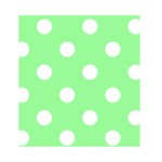 Polka Dots - White on Light Green Greeting Card 4.5  x 6 