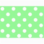 Polka Dots - White on Light Green 5  x 7  Photo Cards