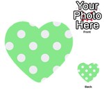 Polka Dots - White on Light Green Multi-purpose Cards (Heart)