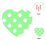 Polka Dots - White on Light Green Playing Cards (Heart)