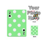 Polka Dots - White on Light Green Playing Cards 54 (Mini)