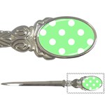 Polka Dots - White on Light Green Letter Opener