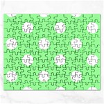 Polka Dots - White on Light Green Jigsaw Puzzle (Rectangular)