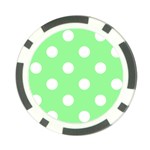 Polka Dots - White on Light Green Poker Chip Card Guard (10 pack)