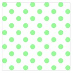 Polka Dots - Light Green on White Large Satin Scarf (Square)