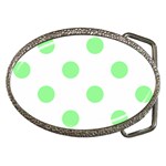 Polka Dots - Light Green on White Belt Buckle