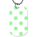 Polka Dots - Light Green on White Dog Tag (One Side)