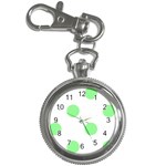 Polka Dots - Light Green on White Key Chain Watch