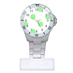 Polka Dots - Light Green on White Nurses Watch