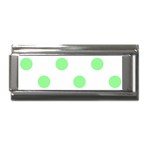 Polka Dots - Light Green on White Superlink Italian Charm (9mm)